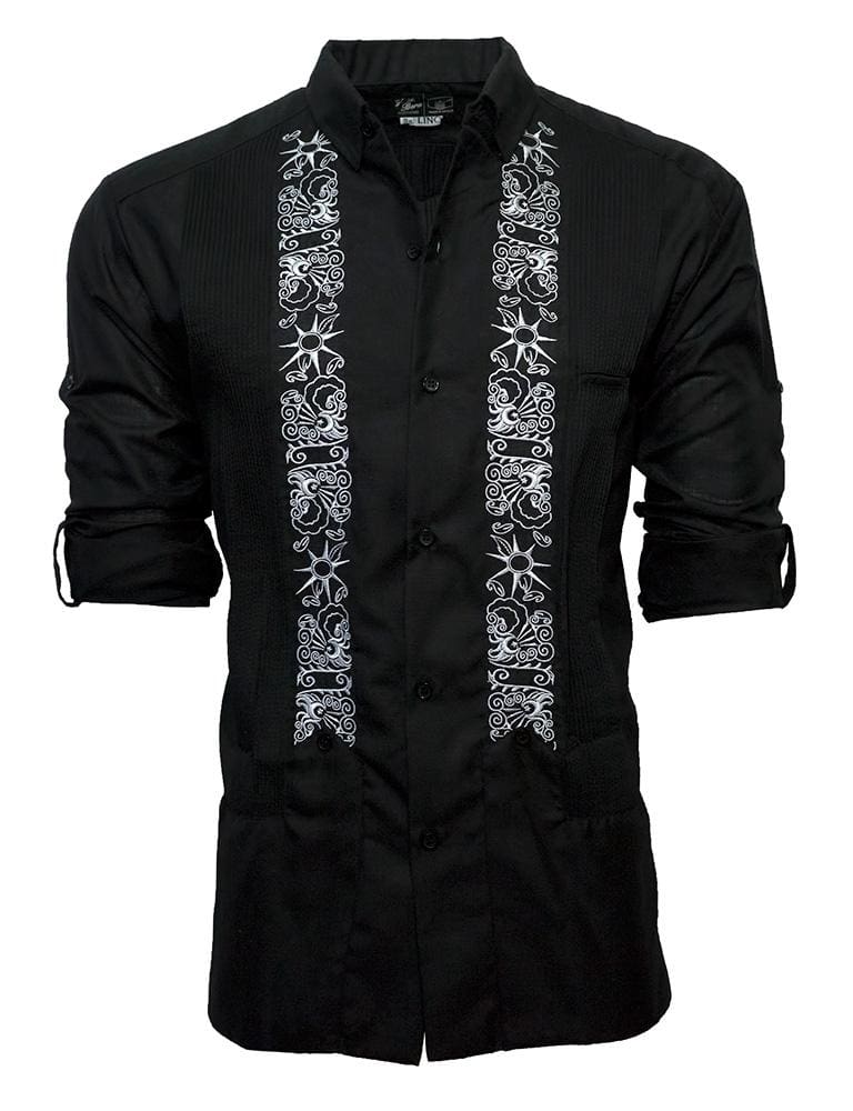 Mens Mexican Traditional Shirt. Floral Embroidered Guayabera for Men.  Formal Button up Shirt. Traditional Style Shirt. Fathers Day Gift. 