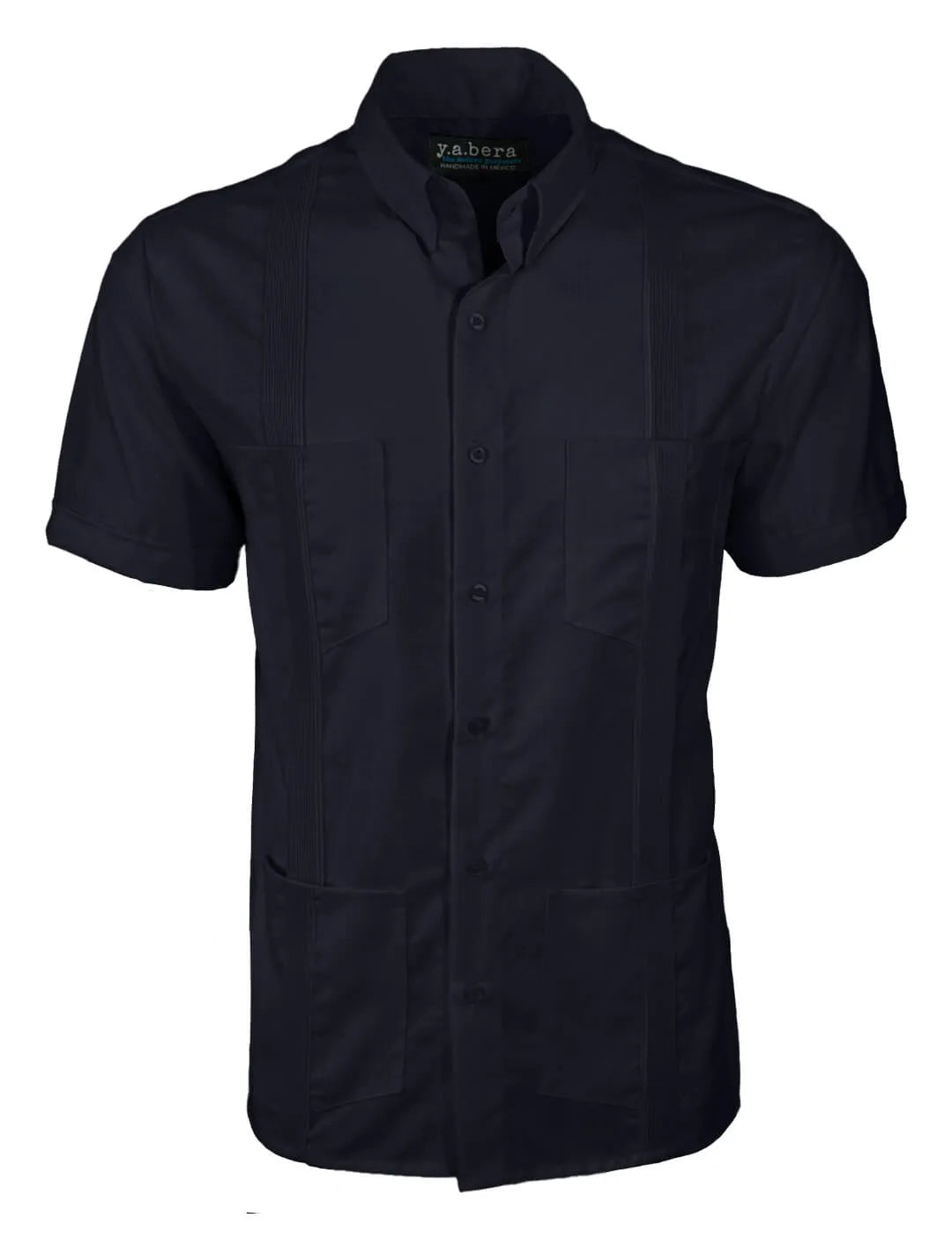 Charcoal Grey Four Pocket Traditional Guayabera