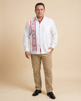 Ready to Go XL | Yucateco Blanco y Rojo Guayabera