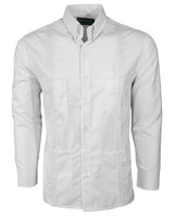 White Lux Four Pocket Traditional Guayabera