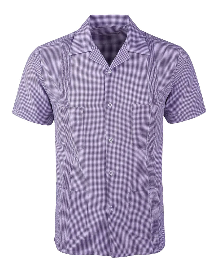 Ready to Go | Guingán Clásico Short Sleeve Lavender Guayabera
