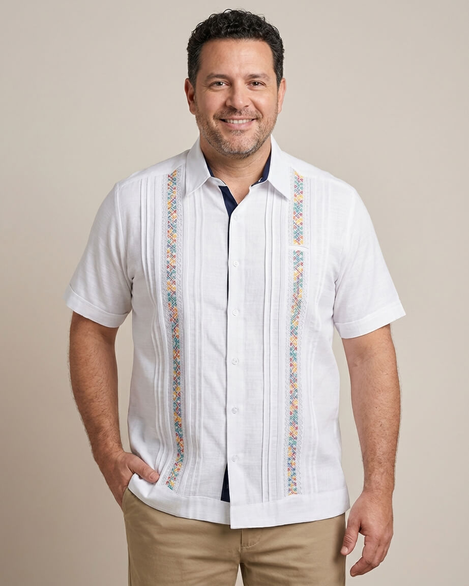 Ready to Go XL | Yucateco Arcoíris Presidencial Short Sleeve Guayabera