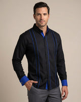 Ready to Go XL | Couture Black & Blue Delicado Presidencial Guayabera