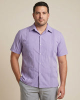Ready to Go | Guingán Clásico Short Sleeve Lavender Guayabera