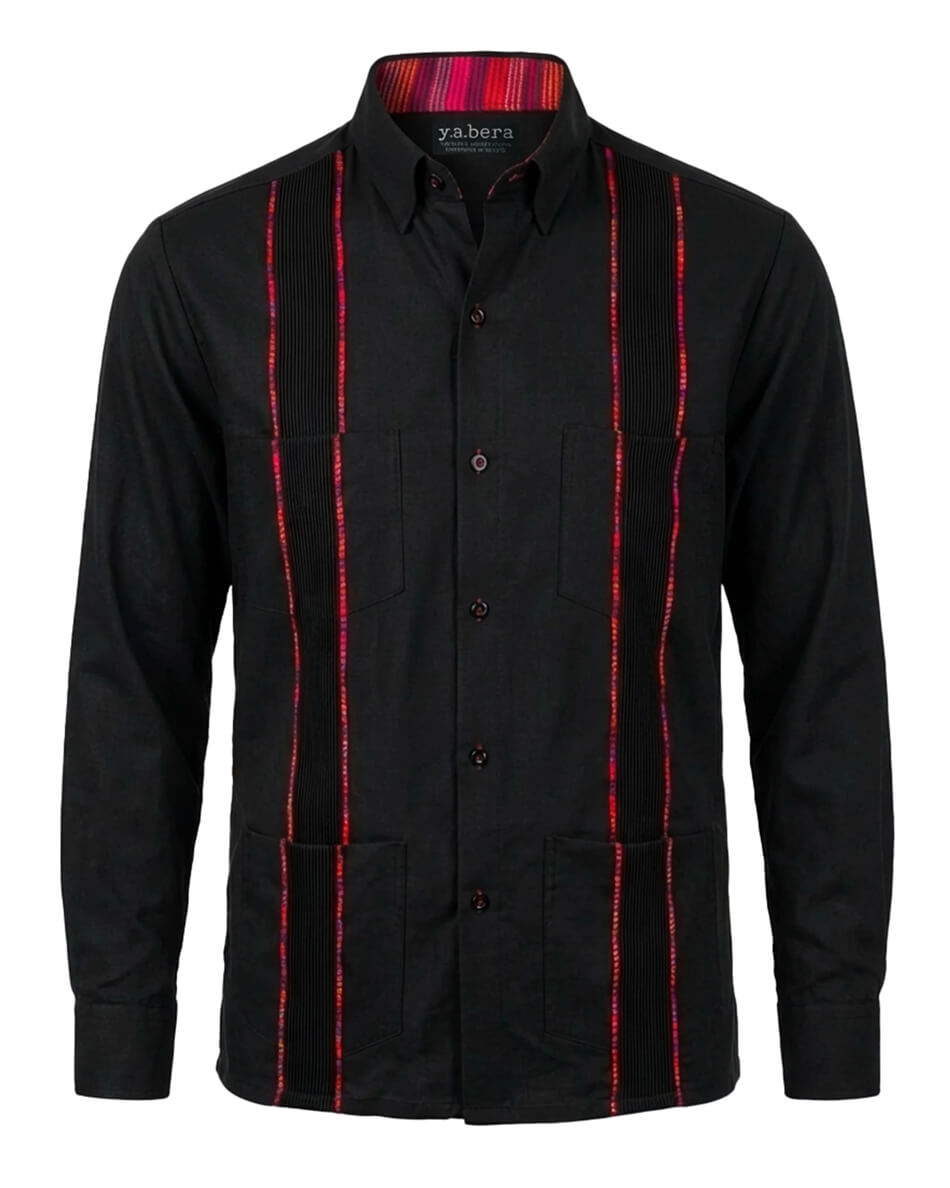 Midnight Azteca Zarape Guayabera