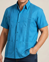 Turqueza Four Pocket Traditional Guayabera