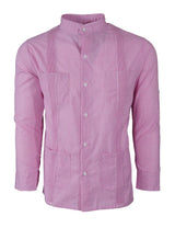 Guingán Clásico Rose Pink Guayabera