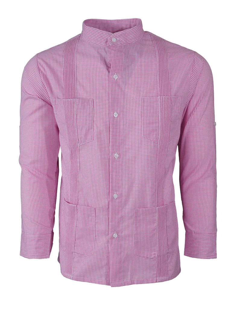 Guingán Clásico Rose Pink Guayabera