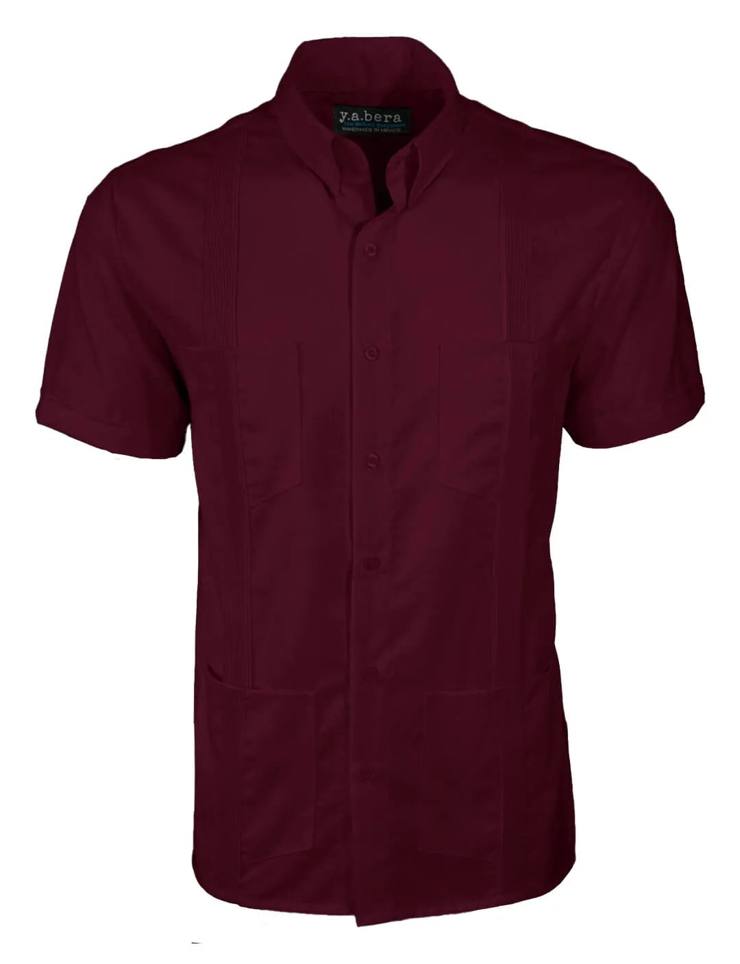 Merlot Red Four Pocket Traditional Guayabera