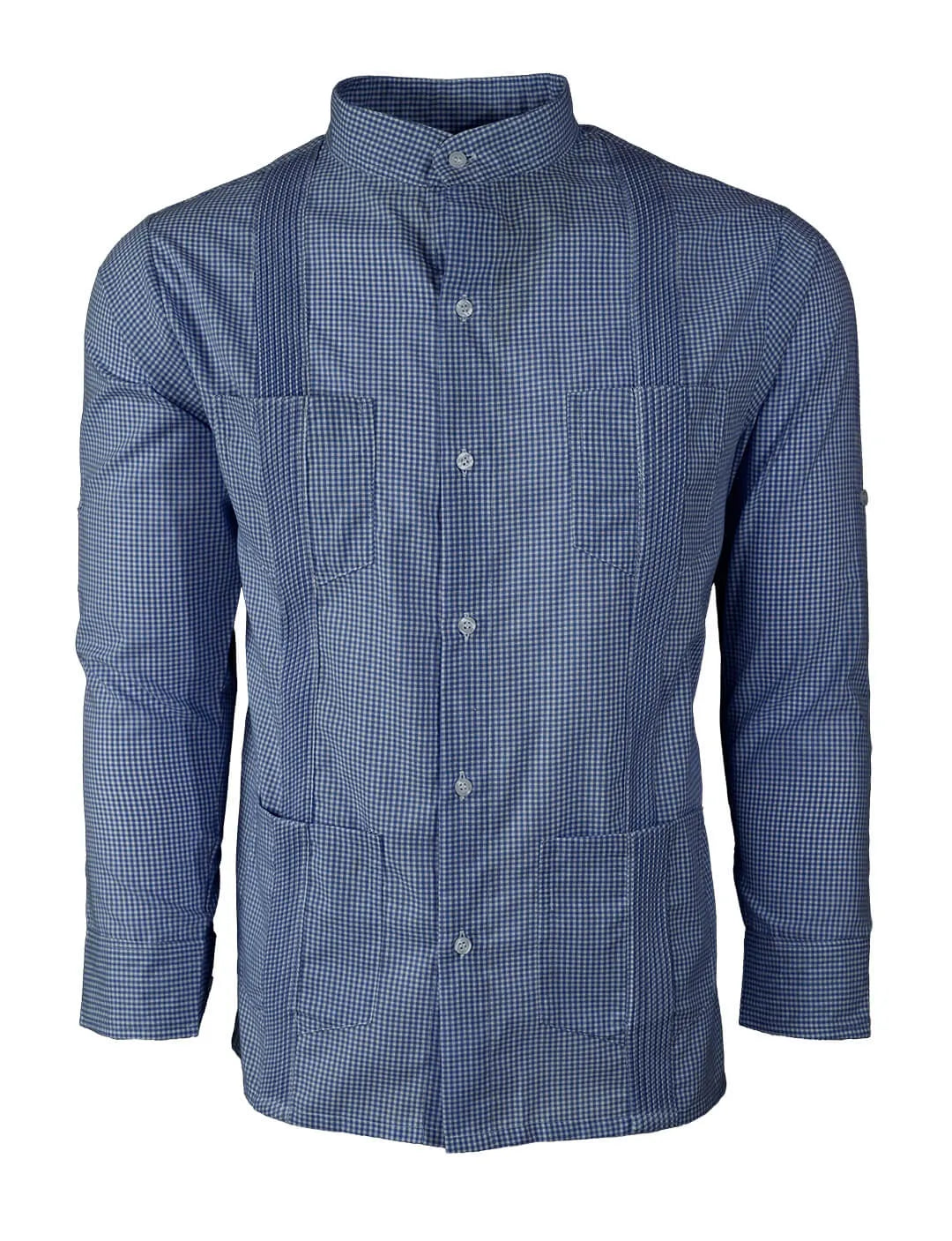 Guingán Clásico Navy Blue Guayabera
