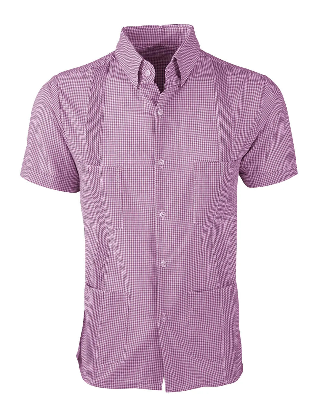 Guingán Clásico Rose Pink Guayabera