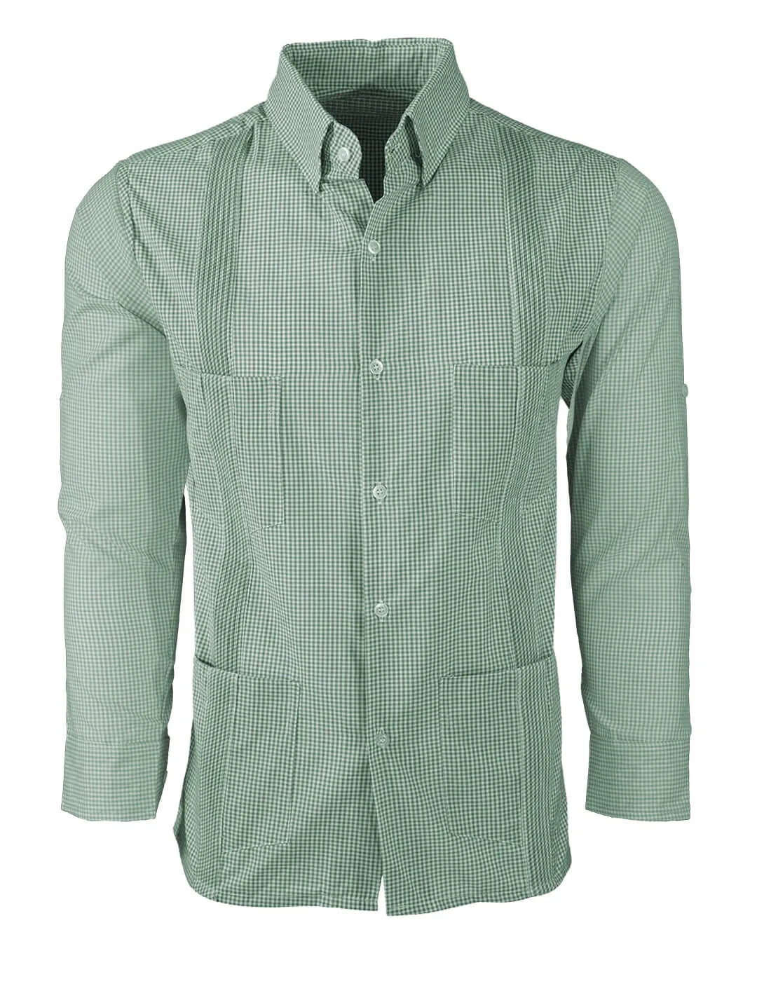 Guingán Clásico Green Guayabera