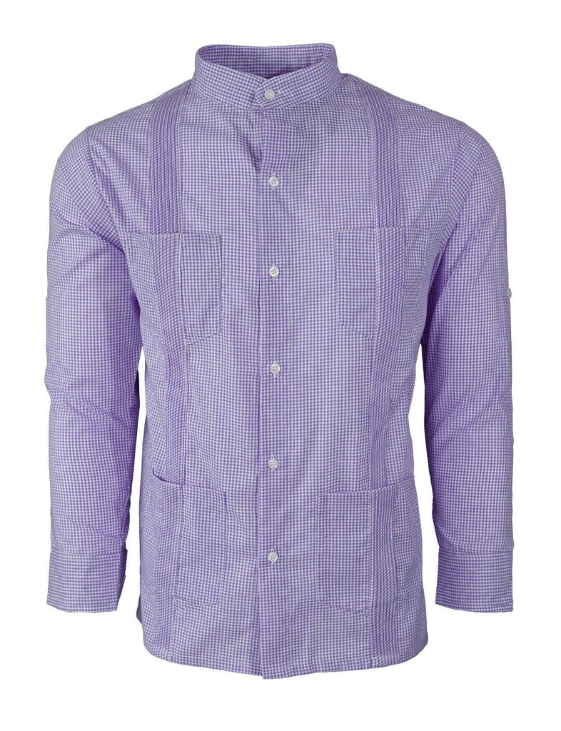 Guingán Clásico Lavender Guayabera