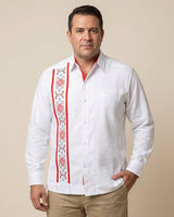 Ready to Go XL | Yucateco Blanco y Rojo Guayabera