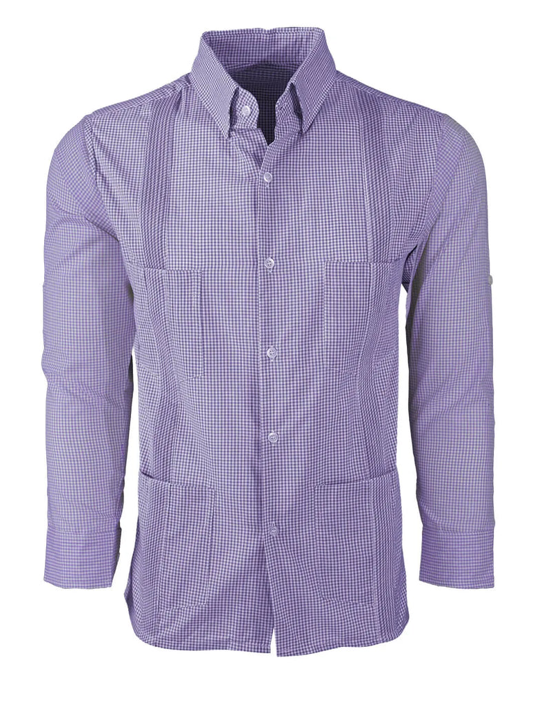 Guingán Clásico Lavender Guayabera