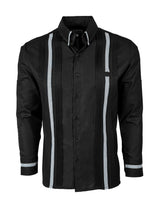 Black Lux Houndstooth Guayabera - Y.A.Bera Clothing  - Modern Guayabera Shirts for Men - Handmade in Yucatan