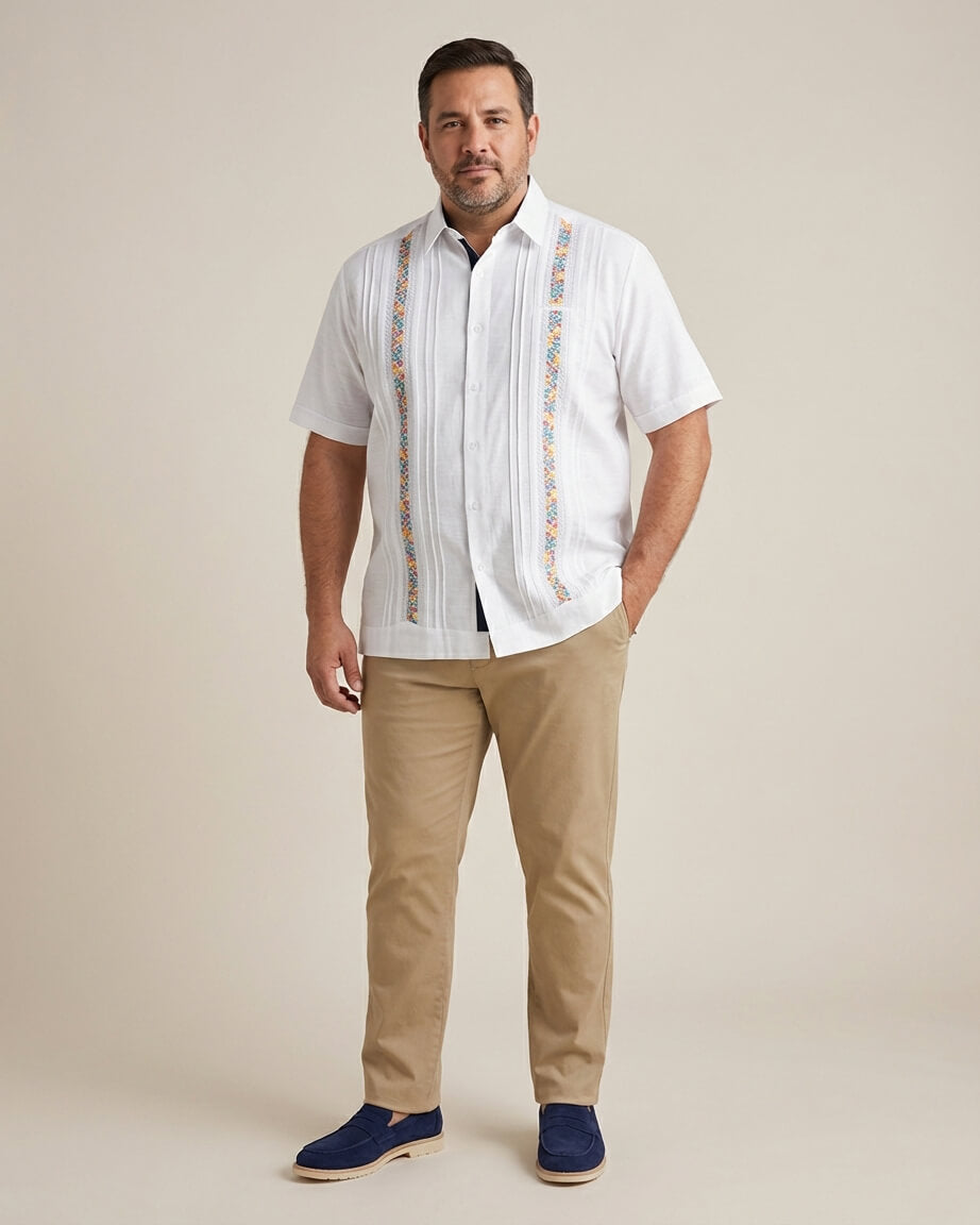Ready to Go XL | Yucateco Arcoíris Presidencial Short Sleeve Guayabera