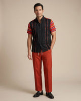 Ready to Go Medium | Black Azteca Zarape Guayabera