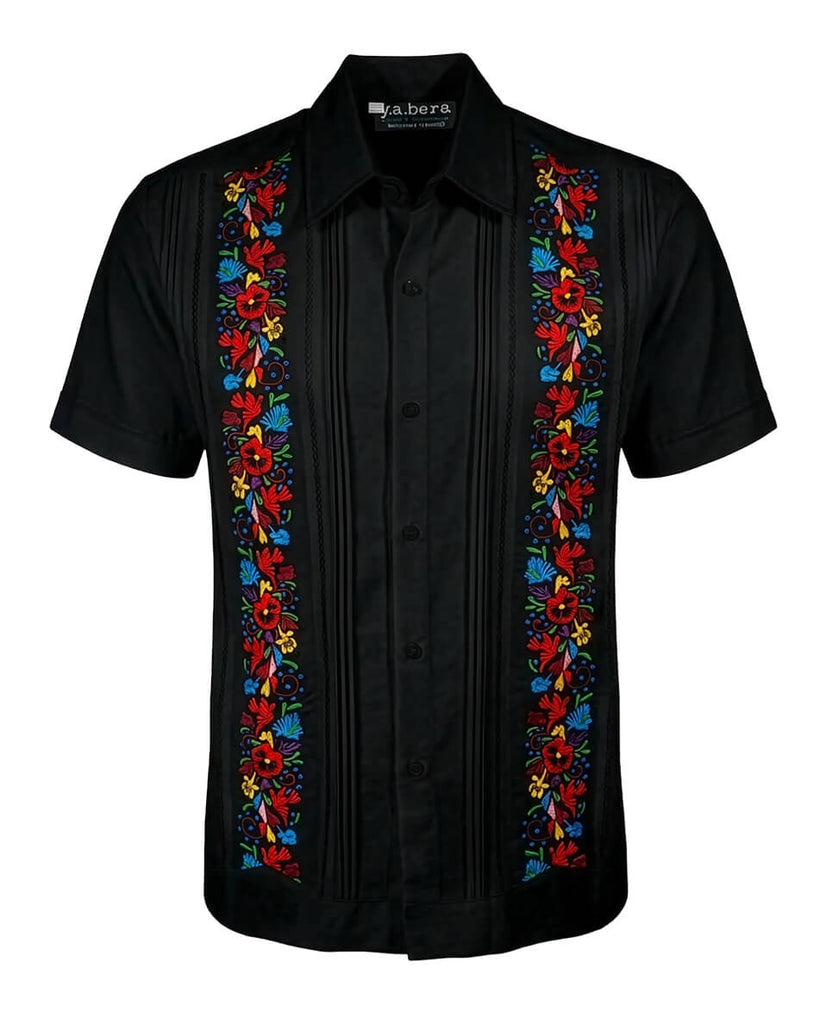 Yucateco Midnight Maya Flor Guayabera