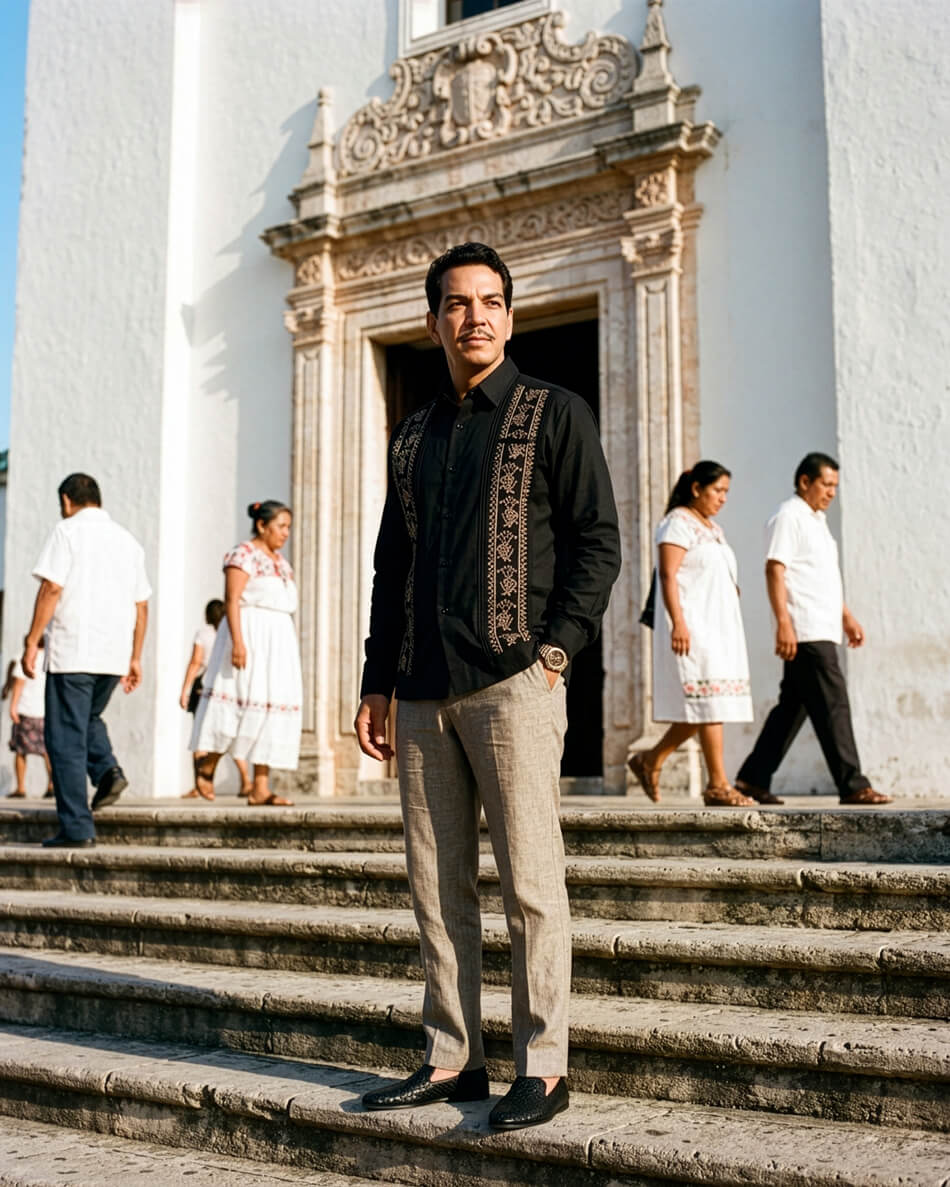 Yucateco Noche de Oro Guayabera