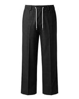Black Pin-Tuck Linen Trousers