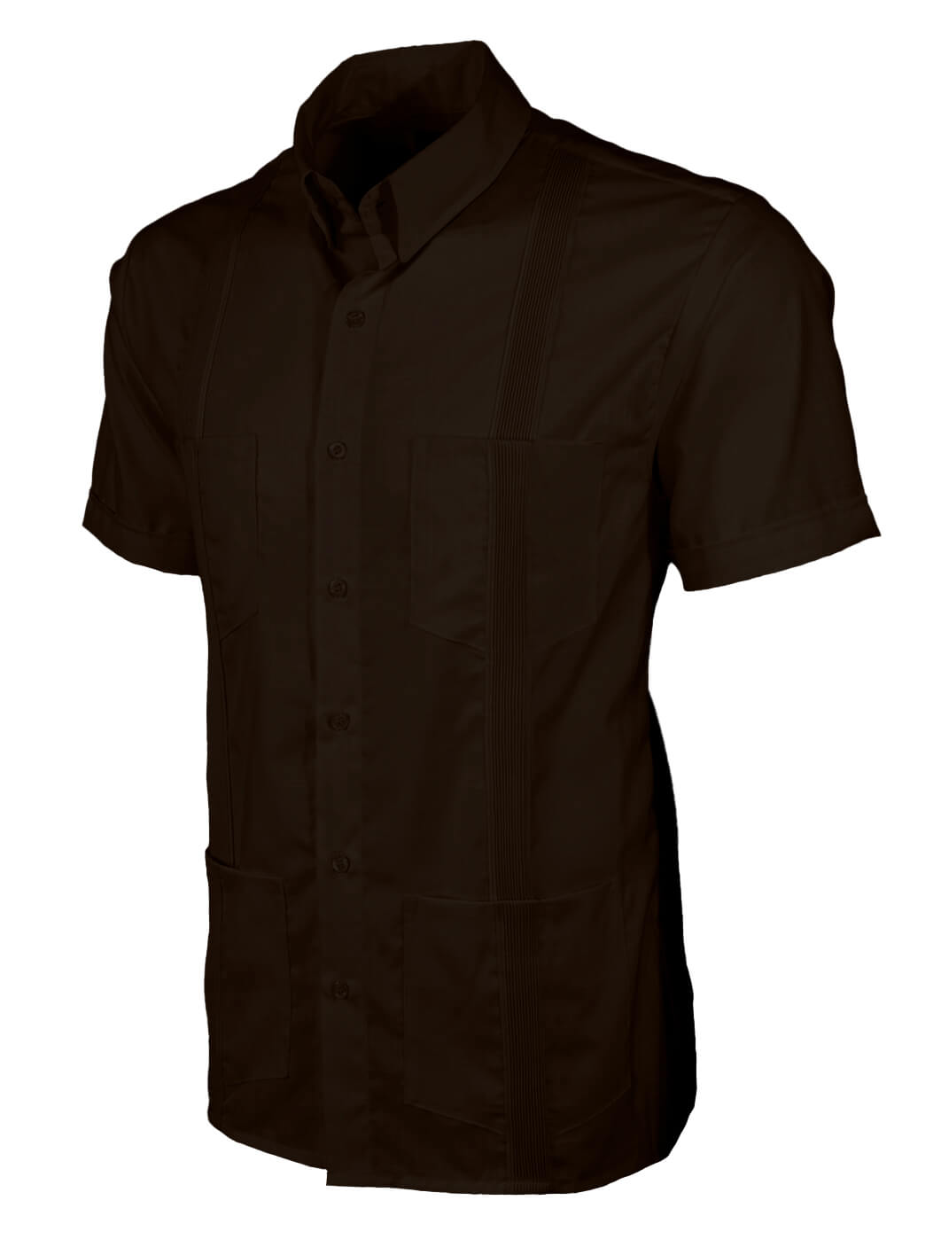 Chocolate Brown Four Pocket Traditional Guayabera