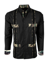 Ready to Go Medium | Negro Camuflaje Long Sleeve Guayabera