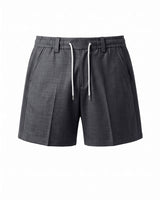 Charcoal Grey Pin-Tuck Linen Shorts
