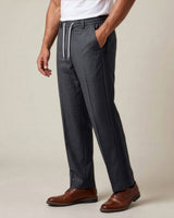 Charcoal Grey Pin-Tuck Linen Trousers