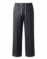 Charcoal Grey Pin-Tuck Linen Trousers