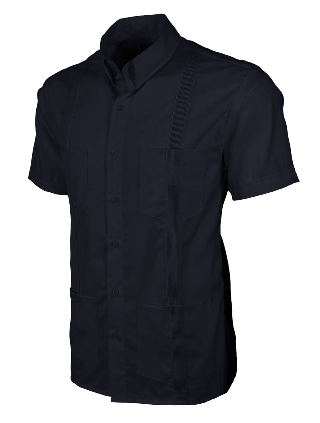 Charcoal Grey Four Pocket Traditional Guayabera