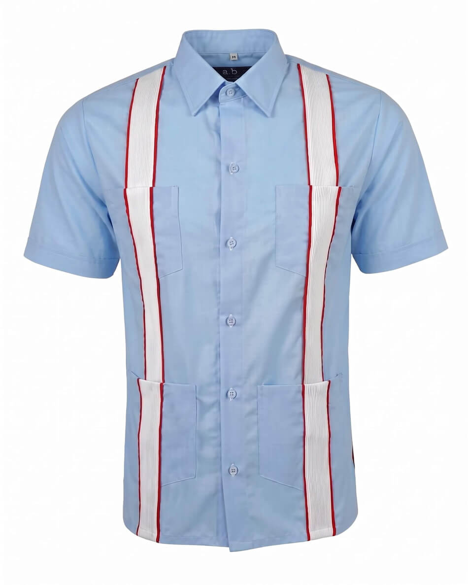 Ready to Go 2XLT | La Colegial Sky Blue Short Sleeve Guayabera