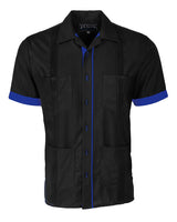 Ready to Go Medium | Couture Black & Royal Blue Guayabera