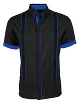 Ready to Go 5XL | Couture Black & Blue Delicado Norteña Guayabera