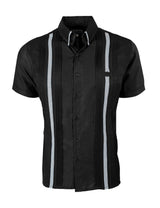 Ready to Go 5XL | Black Lux Houndstooth Short Sleeve Guayabera