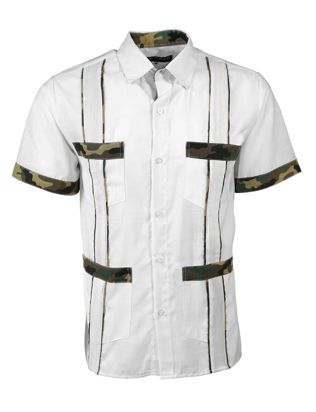 Ready to Go Medium | Blanco Camuflaje Short Sleeve Guayabera - Y.A.Bera Clothing  - Modern Guayabera Shirts for Men - Handmade in Yucatan