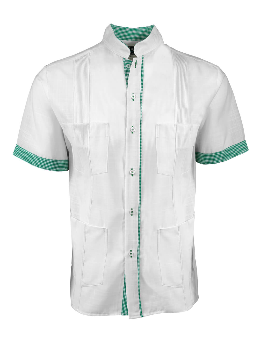 Blanco con Guingán Clásico Cubano Guayabera