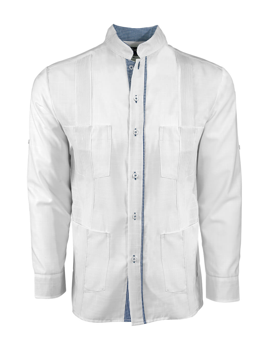 Blanco con Guingán Clásico Cubano Guayabera