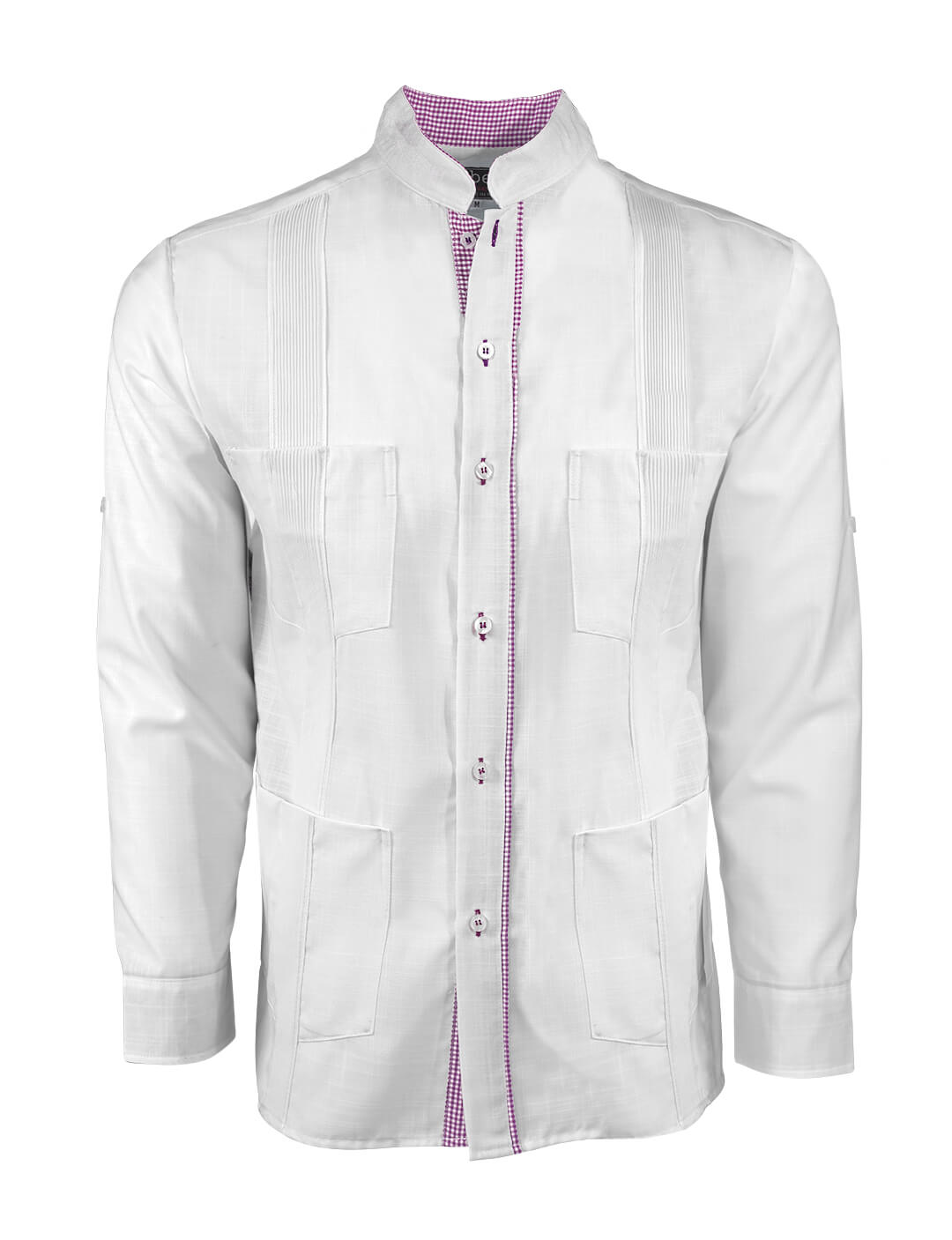 Blanco con Guingán Clásico Cubano Guayabera