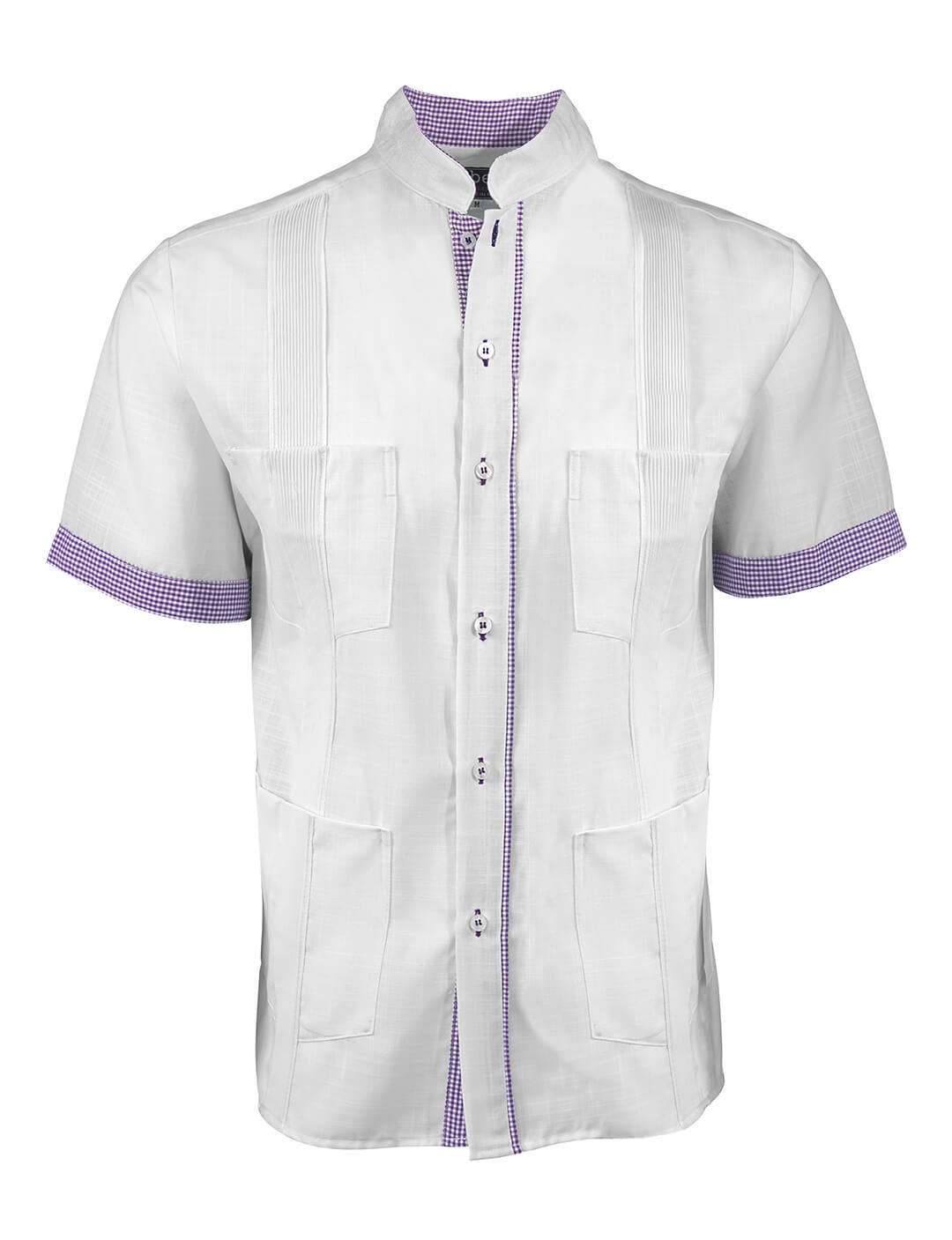 Blanco con Guingán Clásico Cubano Guayabera