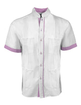 Blanco con Guingán Clásico Cubano Guayabera