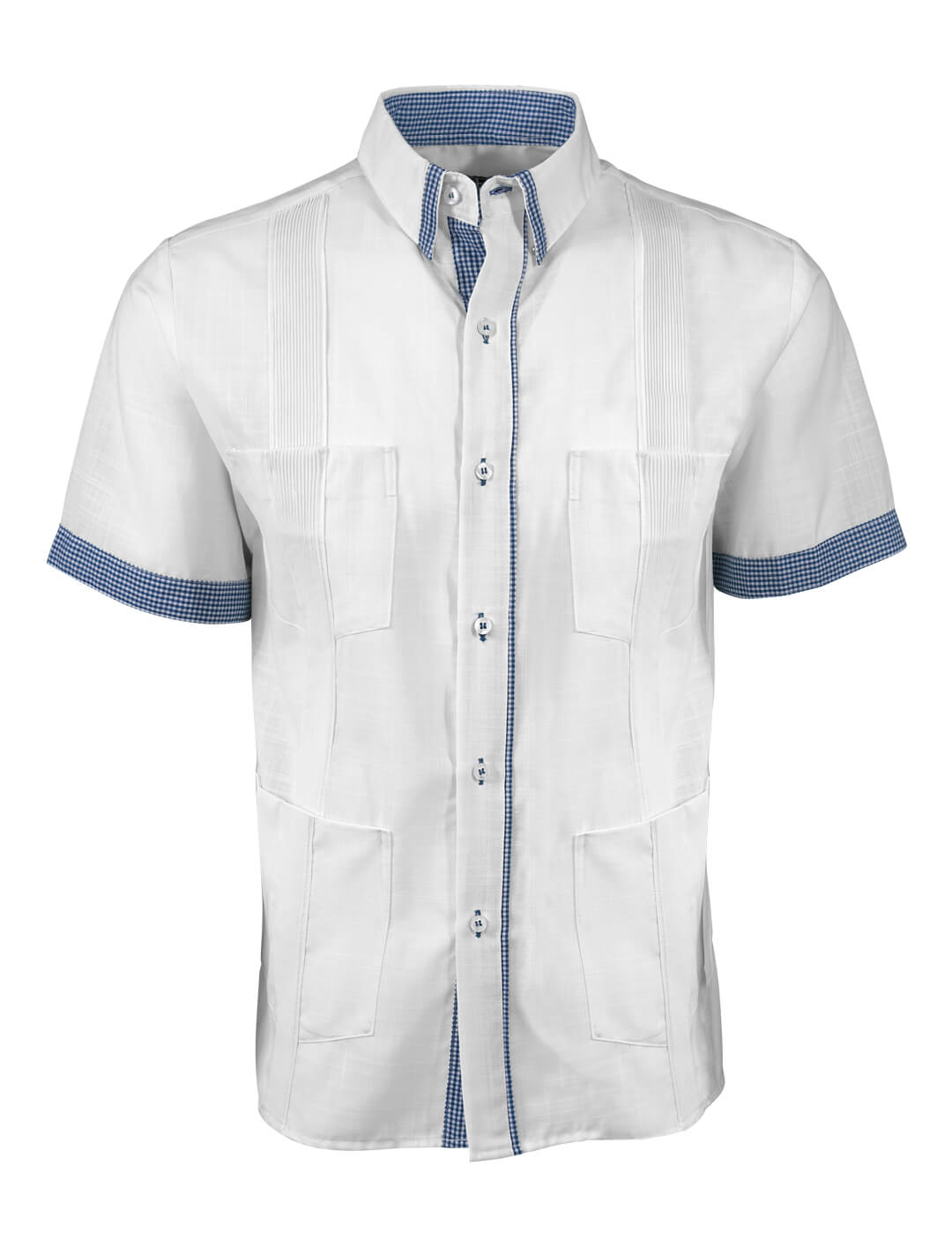 Blanco con Guingán Clásico Cubano Guayabera