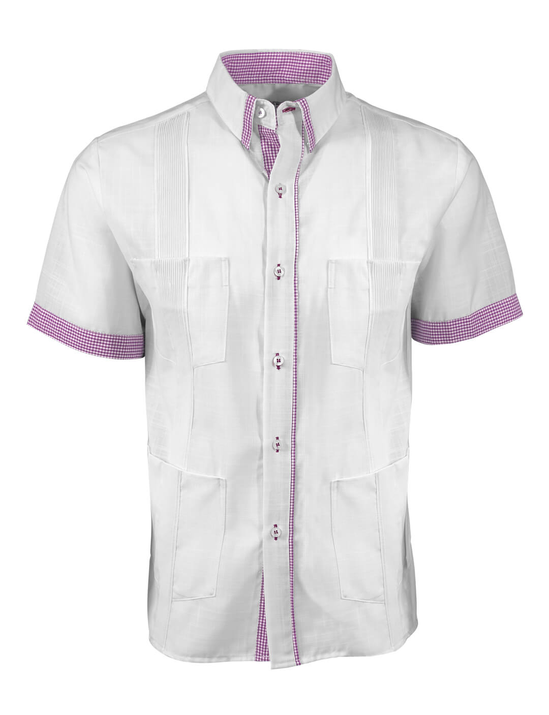 Blanco con Guingán Clásico Cubano Guayabera