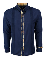 Ready to Go Medium | El Marino de Savile Long Sleeve Guayabera - Y.A.Bera Clothing  - Modern Guayabera Shirts for Men - Handmade in Yucatan