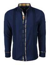 Ready to Go Medium | El Marino de Savile Long Sleeve Guayabera - Y.A.Bera Clothing  - Modern Guayabera Shirts for Men - Handmade in Yucatan