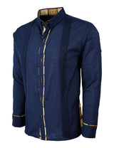 Ready to Go Medium | El Marino de Savile Long Sleeve Guayabera - Y.A.Bera Clothing  - Modern Guayabera Shirts for Men - Handmade in Yucatan