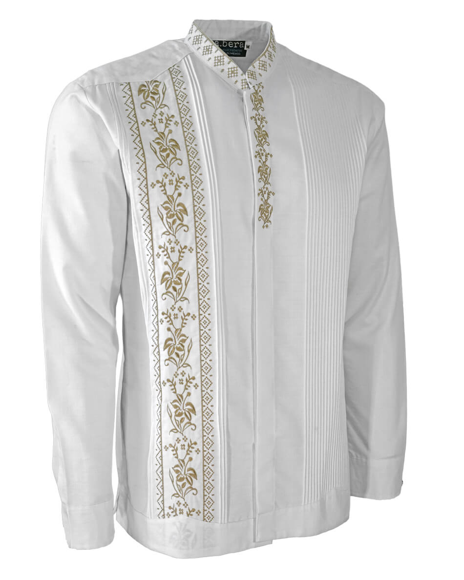 Yucateco Flores Oro Imperial Guayabera