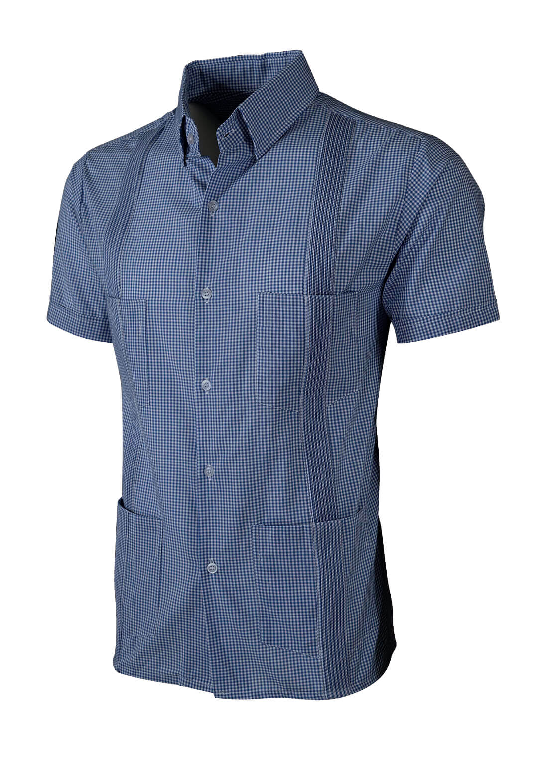 Guingán Clásico Navy Blue Guayabera