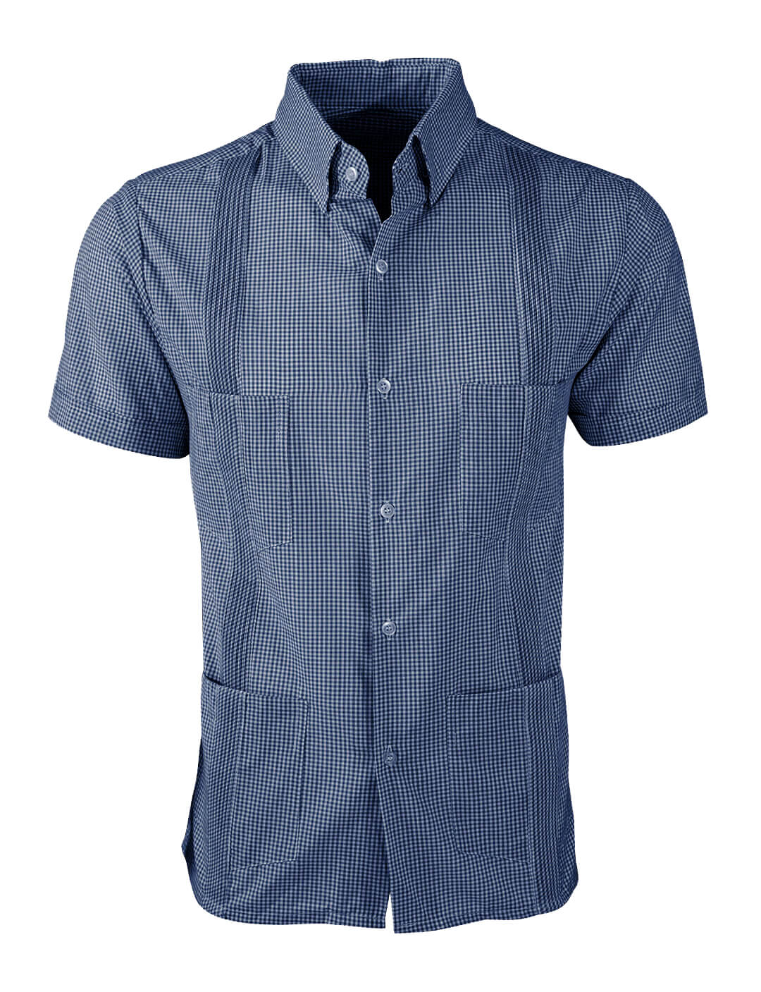 Guingán Clásico Navy Blue Guayabera