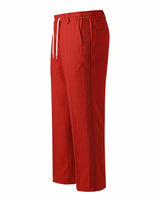 Fiesta Red Pin-Tuck Linen Trousers